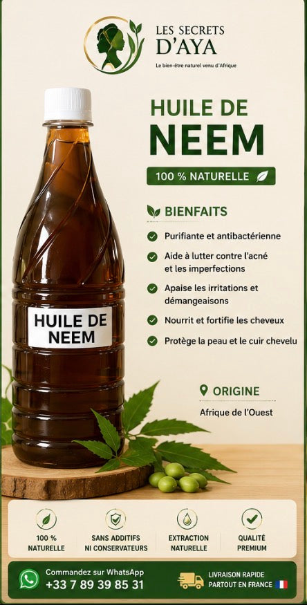 Huile de Neem 100 % naturelle | Les Secrets d'Aya