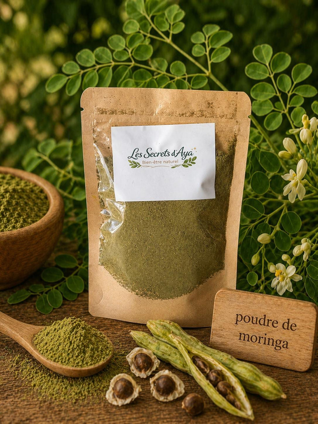 Moringa 100 % naturel – Feuilles et poudre